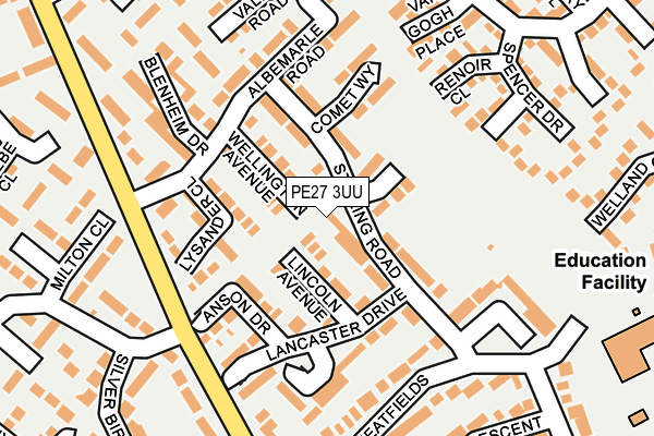 PE27 3UU map - OS OpenMap – Local (Ordnance Survey)