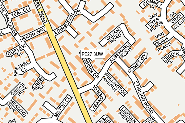 PE27 3UW map - OS OpenMap – Local (Ordnance Survey)