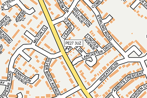 PE27 3UZ map - OS OpenMap – Local (Ordnance Survey)