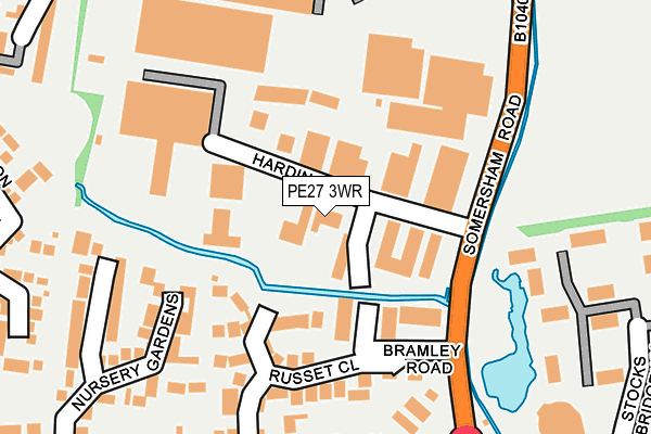PE27 3WR map - OS OpenMap – Local (Ordnance Survey)