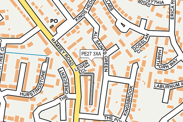 PE27 3XA map - OS OpenMap – Local (Ordnance Survey)