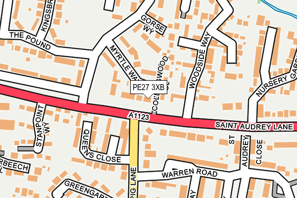 PE27 3XB map - OS OpenMap – Local (Ordnance Survey)