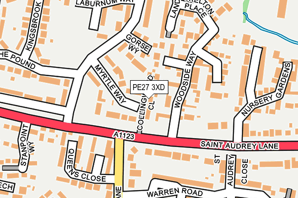PE27 3XD map - OS OpenMap – Local (Ordnance Survey)