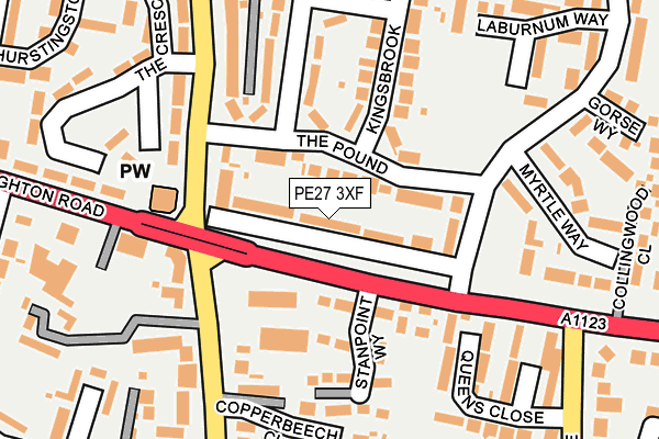 PE27 3XF map - OS OpenMap – Local (Ordnance Survey)