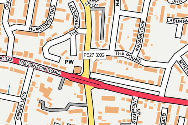 PE27 3XG map - OS OpenMap – Local (Ordnance Survey)