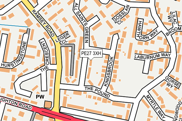 PE27 3XH map - OS OpenMap – Local (Ordnance Survey)