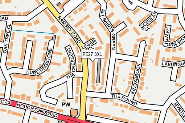 PE27 3XL map - OS OpenMap – Local (Ordnance Survey)