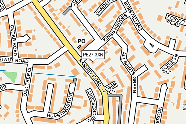 PE27 3XN map - OS OpenMap – Local (Ordnance Survey)
