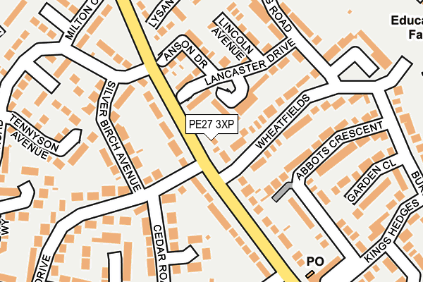 PE27 3XP map - OS OpenMap – Local (Ordnance Survey)
