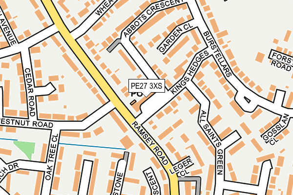 PE27 3XS map - OS OpenMap – Local (Ordnance Survey)