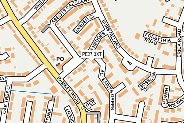PE27 3XT map - OS OpenMap – Local (Ordnance Survey)