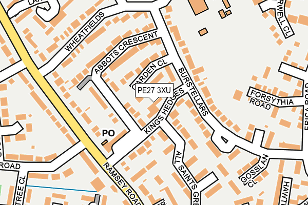 PE27 3XU map - OS OpenMap – Local (Ordnance Survey)