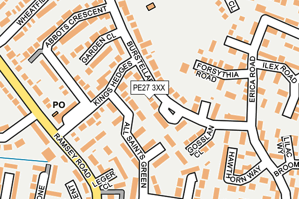 PE27 3XX map - OS OpenMap – Local (Ordnance Survey)