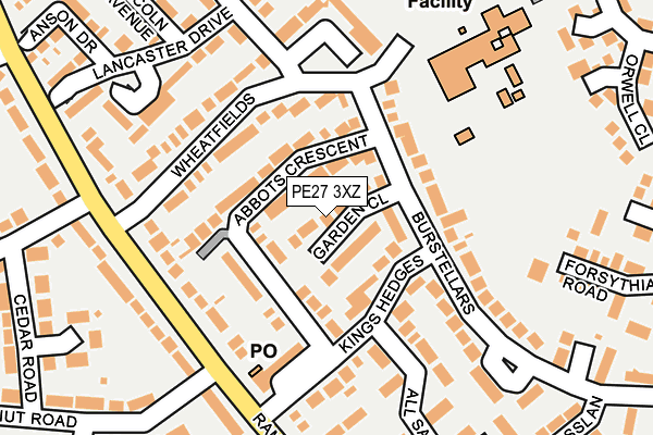 PE27 3XZ map - OS OpenMap – Local (Ordnance Survey)