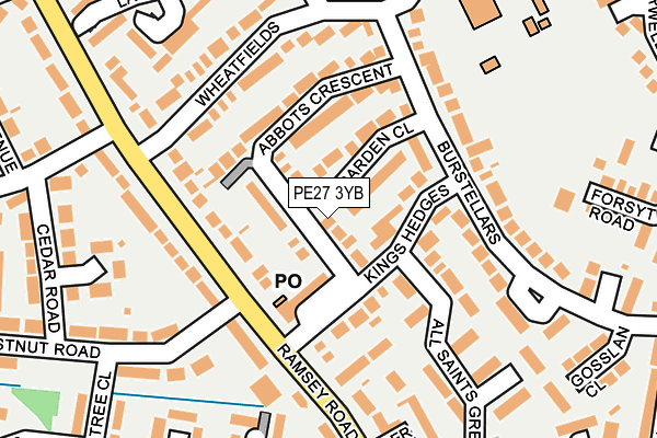 PE27 3YB map - OS OpenMap – Local (Ordnance Survey)