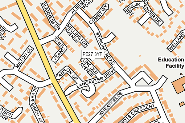 PE27 3YF map - OS OpenMap – Local (Ordnance Survey)