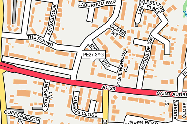PE27 3YG map - OS OpenMap – Local (Ordnance Survey)