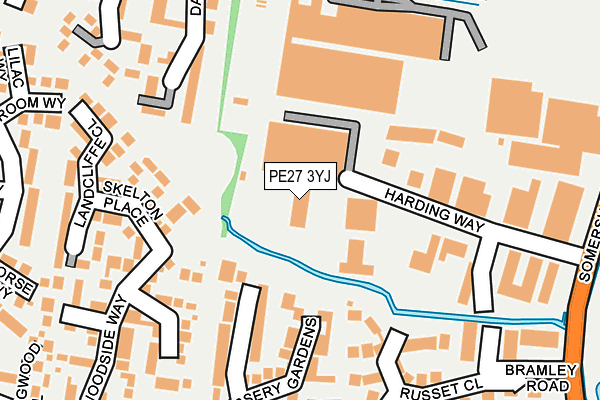 PE27 3YJ map - OS OpenMap – Local (Ordnance Survey)
