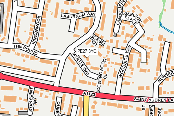 PE27 3YQ map - OS OpenMap – Local (Ordnance Survey)