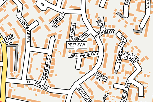 PE27 3YW map - OS OpenMap – Local (Ordnance Survey)