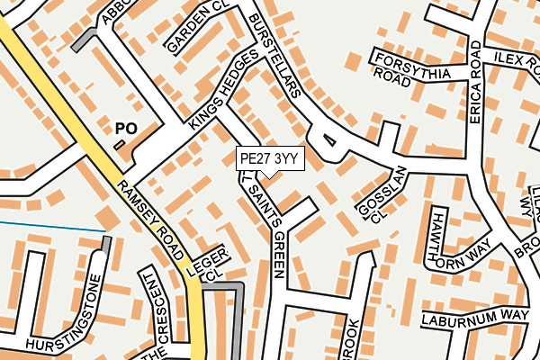 PE27 3YY map - OS OpenMap – Local (Ordnance Survey)
