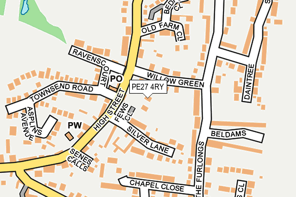 PE27 4RY map - OS OpenMap – Local (Ordnance Survey)