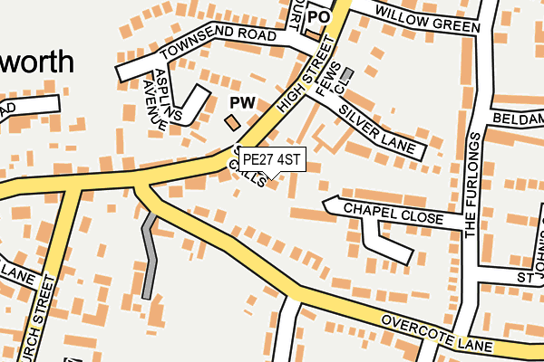 PE27 4ST map - OS OpenMap – Local (Ordnance Survey)