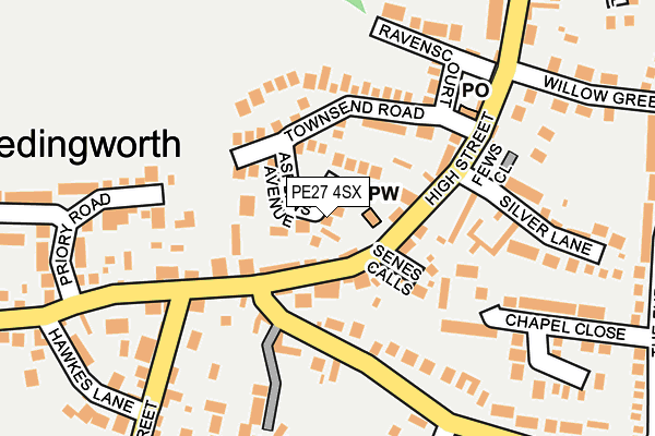PE27 4SX map - OS OpenMap – Local (Ordnance Survey)