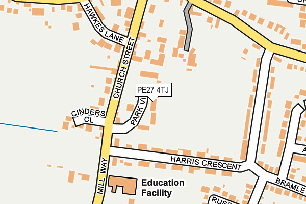 PE27 4TJ map - OS OpenMap – Local (Ordnance Survey)