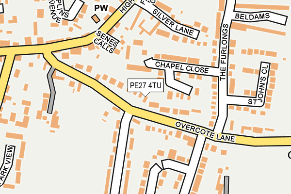 PE27 4TU map - OS OpenMap – Local (Ordnance Survey)