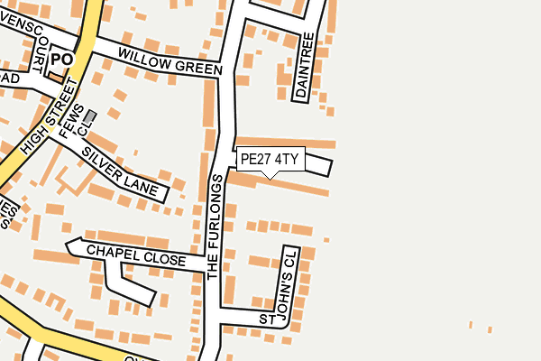 PE27 4TY map - OS OpenMap – Local (Ordnance Survey)