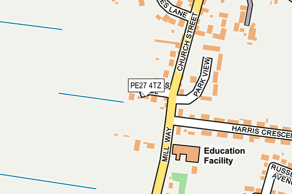 PE27 4TZ map - OS OpenMap – Local (Ordnance Survey)