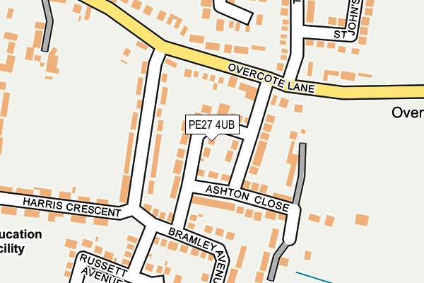PE27 4UB map - OS OpenMap – Local (Ordnance Survey)