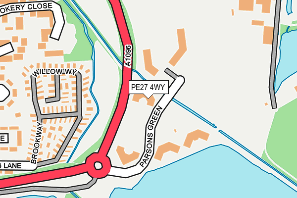 PE27 4WY map - OS OpenMap – Local (Ordnance Survey)