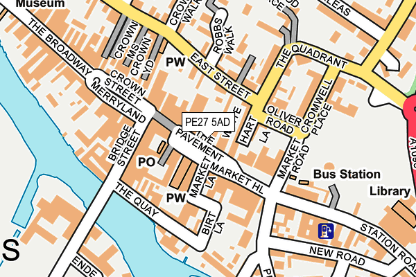 PE27 5AD map - OS OpenMap – Local (Ordnance Survey)