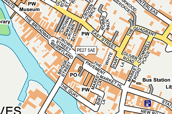 PE27 5AE map - OS OpenMap – Local (Ordnance Survey)