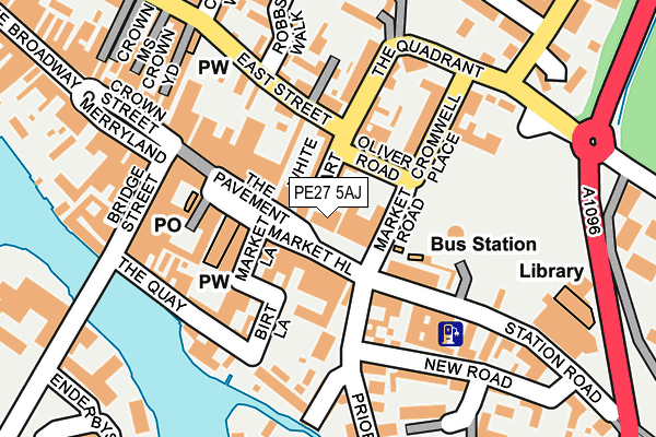 PE27 5AJ map - OS OpenMap – Local (Ordnance Survey)