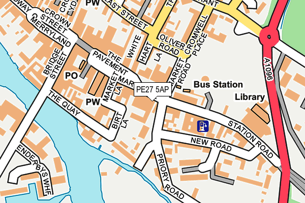 PE27 5AP map - OS OpenMap – Local (Ordnance Survey)