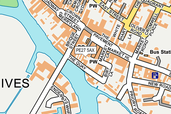 PE27 5AX map - OS OpenMap – Local (Ordnance Survey)