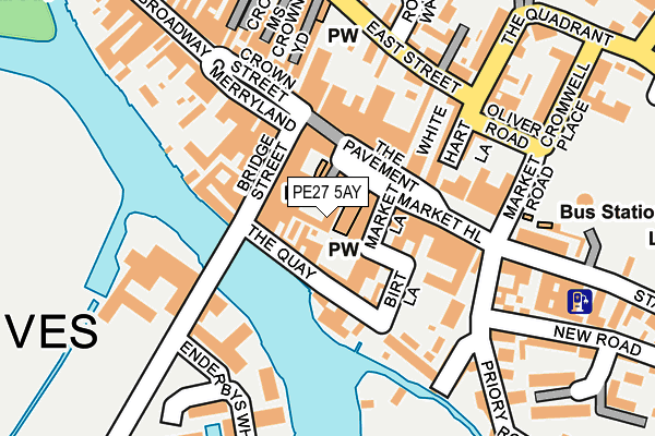 PE27 5AY map - OS OpenMap – Local (Ordnance Survey)