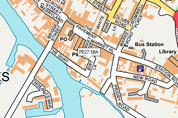 PE27 5BA map - OS OpenMap – Local (Ordnance Survey)