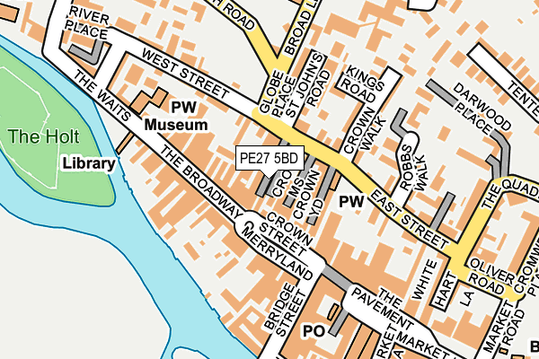 PE27 5BD map - OS OpenMap – Local (Ordnance Survey)
