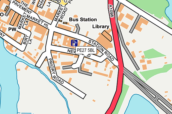 PE27 5BL map - OS OpenMap – Local (Ordnance Survey)