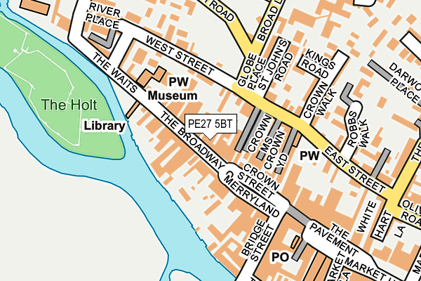 PE27 5BT map - OS OpenMap – Local (Ordnance Survey)