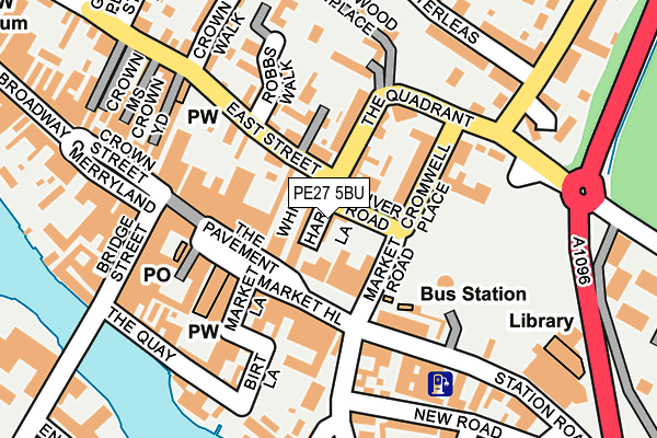 PE27 5BU map - OS OpenMap – Local (Ordnance Survey)