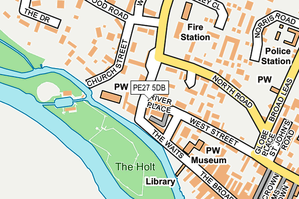 PE27 5DB map - OS OpenMap – Local (Ordnance Survey)