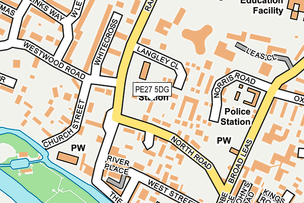 PE27 5DG map - OS OpenMap – Local (Ordnance Survey)