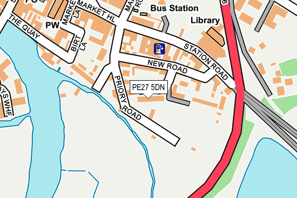 PE27 5DN map - OS OpenMap – Local (Ordnance Survey)