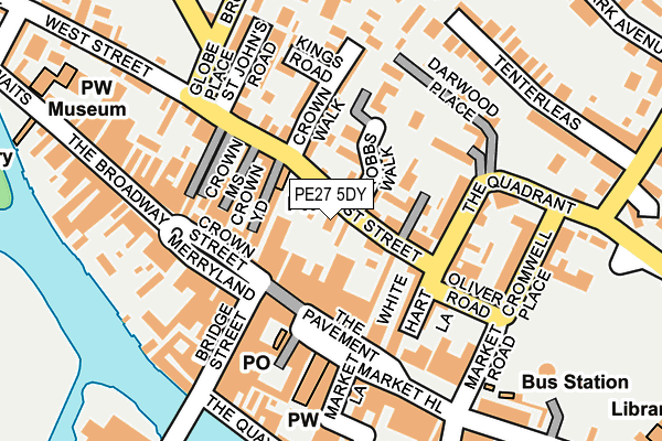 PE27 5DY map - OS OpenMap – Local (Ordnance Survey)