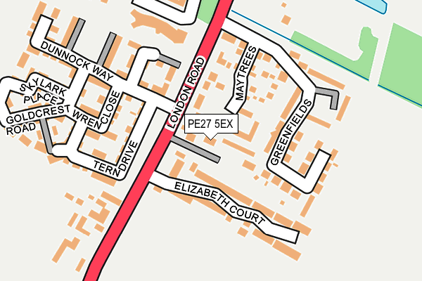 PE27 5EX map - OS OpenMap – Local (Ordnance Survey)